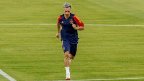 Bryan Zaragoza num treino da seleção espanhola