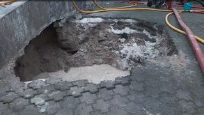 Inundação provocada por aluimento de terras em Penafiel