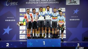 Iúri Leitão e Diogo Narciso à esquerda no pódio