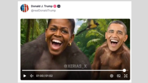 Publicação de Donald Trump com vídeo de Barack e Michelle Obama alterados