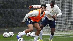 Cristianinho durante o treino da Seleção Nacional de sub-16
