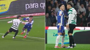 O lance mais polémico da 1.ª parte do FC Porto-Sporting: Pepê pediu penálti de Maxi Araújo