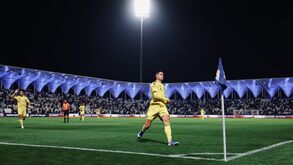 Cristiano Ronaldo reage após marcar no jogo Al Nassr vs Al Fateh