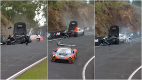 Acidente terrível no GT3: Mercedes incendeia-se e piloto deixa carro a... gatinhar