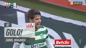 O golo que deu a vitória ao Sporting: cabeceamento certeiro até surpreendeu... o próprio Daniel Bragança