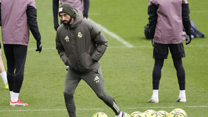 Arbeloa orienta mais um treino do Real Madrid antes do jogo com o Benfica