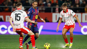 Raphinha durante o Girona-Barcelona