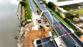 NOW revela imagens dos trabalhos que decorrem na A1 na sequência do mau tempo 