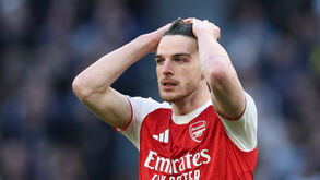 Declan Rice falhou o treino do Arsenal