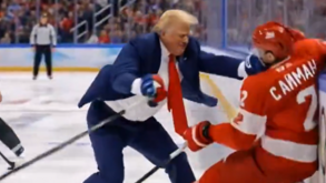 Donald Trump partilha vídeo em IA a jogar hóquei no gelo e a esmurrar jogadores do Canadá