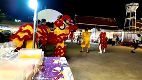 Polícia tailandesa disfarça-se de leão para deter suspeito de furtos 