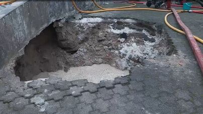 Inundação provocada por aluimento de terras em Penafiel