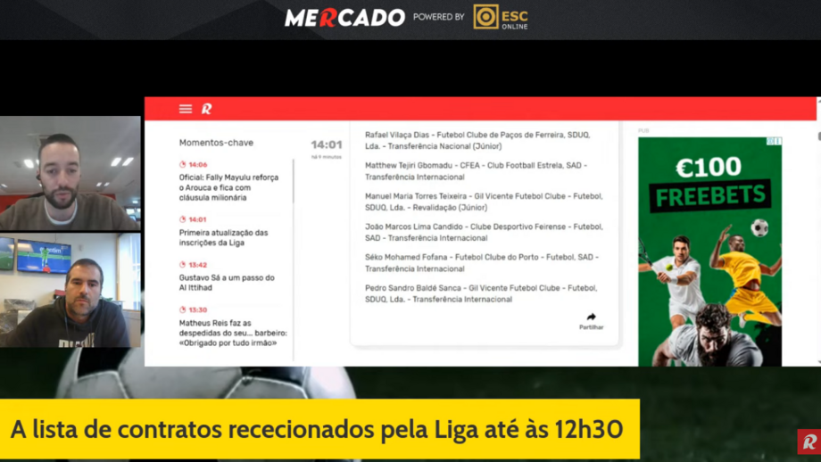 Primeira atualização das inscrições da Liga à lupa