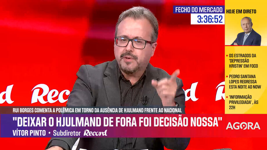 Vítor Pinto, subdiretor de Record, questiona decisão do Sporting em excluir o capitão do duelo com o Nacional 