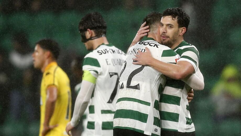 CERTEIRO. Pote celebrou aos 73 minutos do Sporting-Nacional