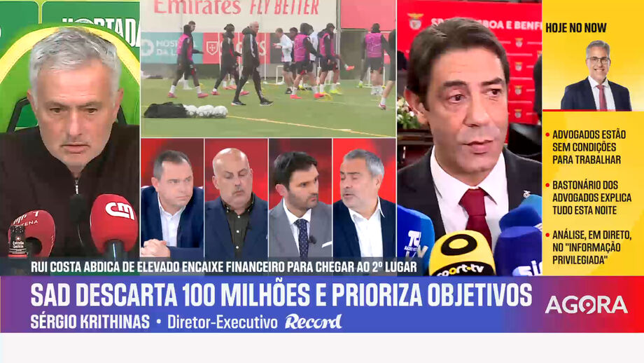 Tema em destaque no programa 'Record na Hora' com Sérgio Krithinas, Vítor Almeida Gonçalves e Pedro Sousa