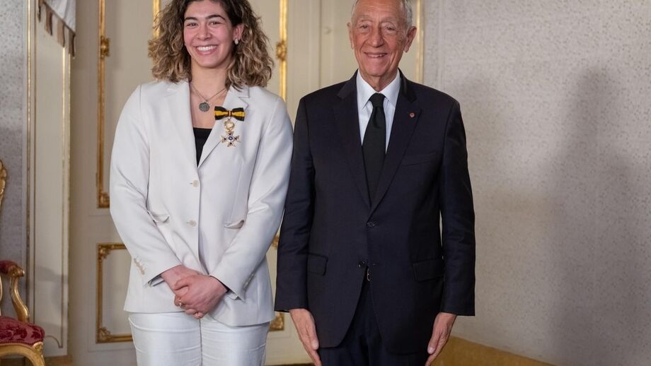 Patrícia Sampaio com o Presidente da República, Marcelo Rebelo de Sousa