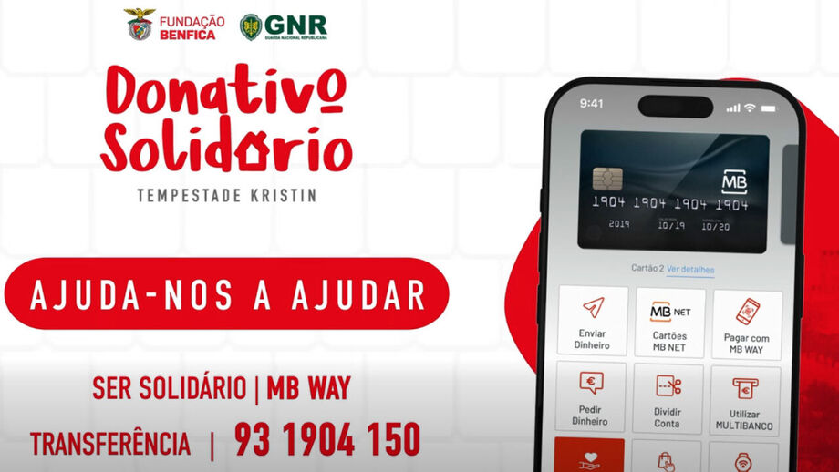 Fundação Benfica dá apoio a idosos que foram vítimas da tempestade Kristin