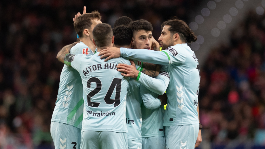 Jogadores do Betis festejam golo de Antony frente ao At. Madrid