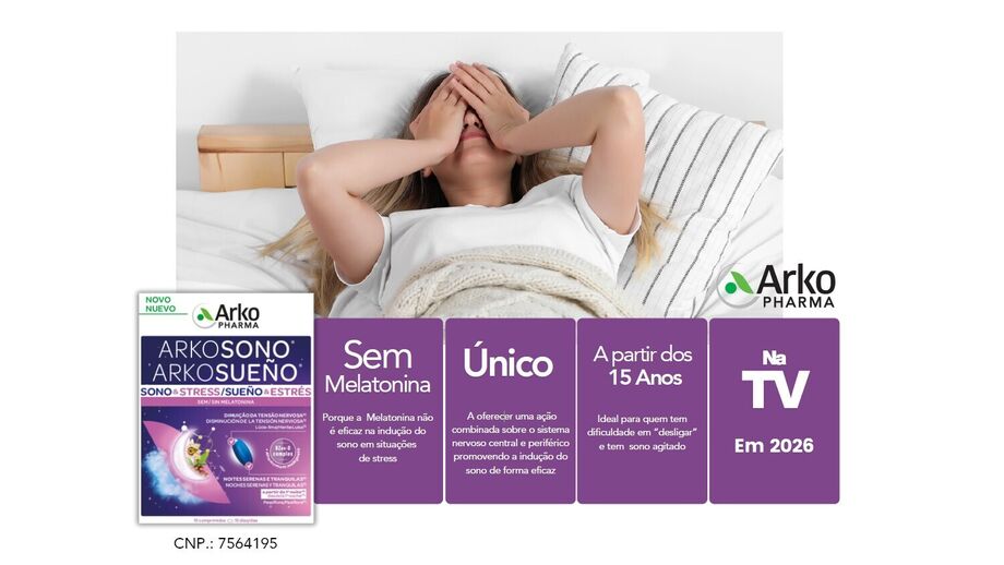 Arkosono Sono & Stress ajuda a diminuir a tensão nervosa e promove noites mais tranquilas