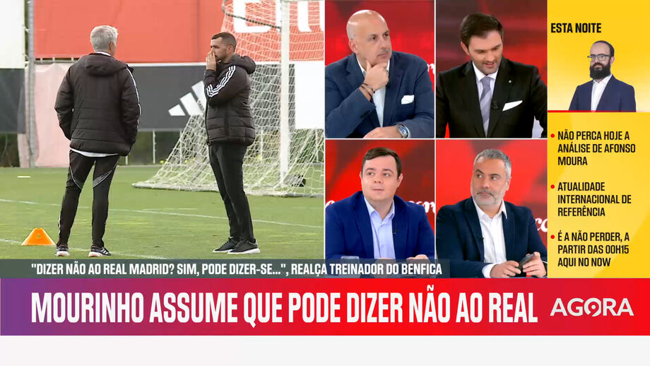 Sérgio Krithinas, Bruno Fernandes e Pedro Sousa em declarações no programa 'Record na Hora' no Now