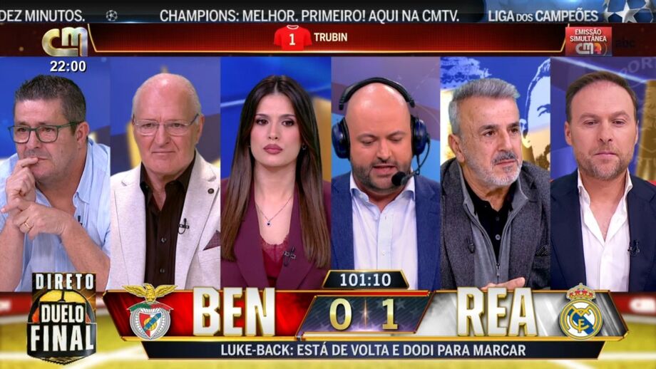 Cobertura da CMTV do jogo Benfica-Real Madrid