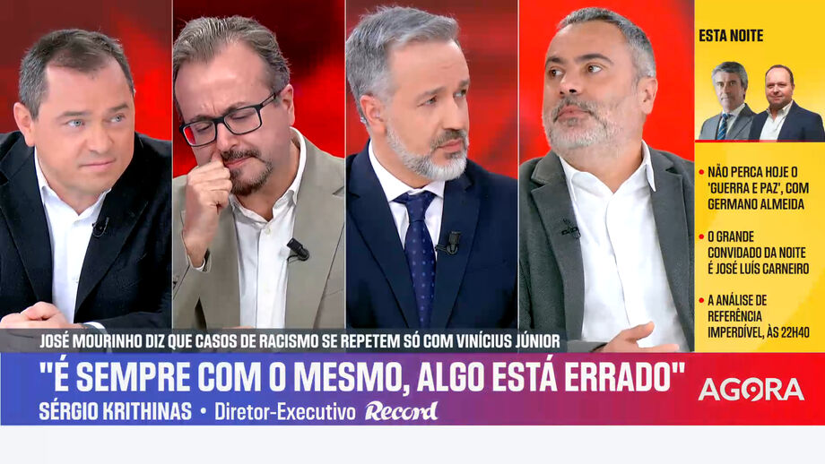 Sérgio Krithinas, diretor de executivo de Record, sobre incidente com Prestianni no Benfica-Real Madrid