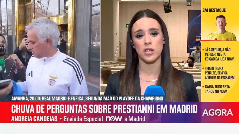 Andreia Candeias, jornalista Record/Now, esteve na conferência de imprensa de João Tralhão e Fredrik Aursnes