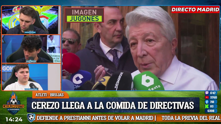 Enrique Cerezo comenta decisão da UEFA em deixar jogador do Benfica de fora do jogo da segunda mão em Madrid