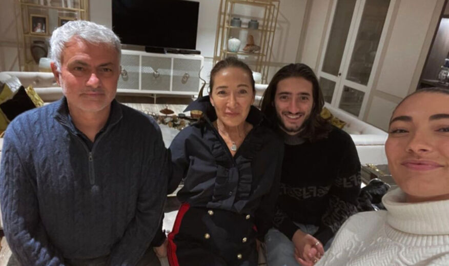 Mourinho, a mulher, Matilde, e os dois filhos, José Mário e Matilde