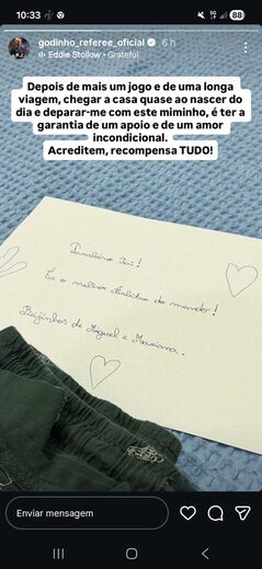 Publicação de Luís Godinho no Instagram