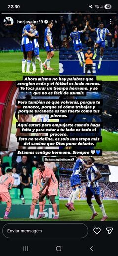 Borja escreveu um longo texto