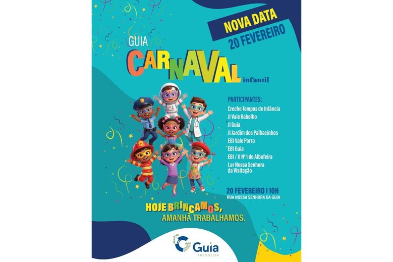Guia organiza Carnaval infantil a 20 de fevereiro com várias instituições