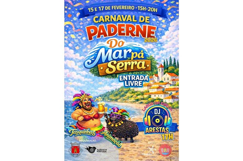 Folia em Albufeira no Carnaval de Paderne de 15 a 17 de fevereiro