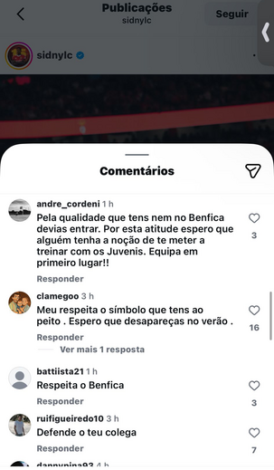 Os comentários de adeptos do Benfica nas redes sociais de Lopes Cabral após o jogo com o Real Madrid