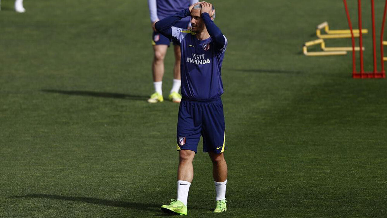 Griezmann no treino do At. Madrid