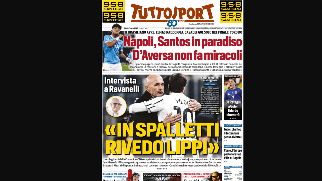 A capa do 'Tuttosport' com Alisson Santos em destaque