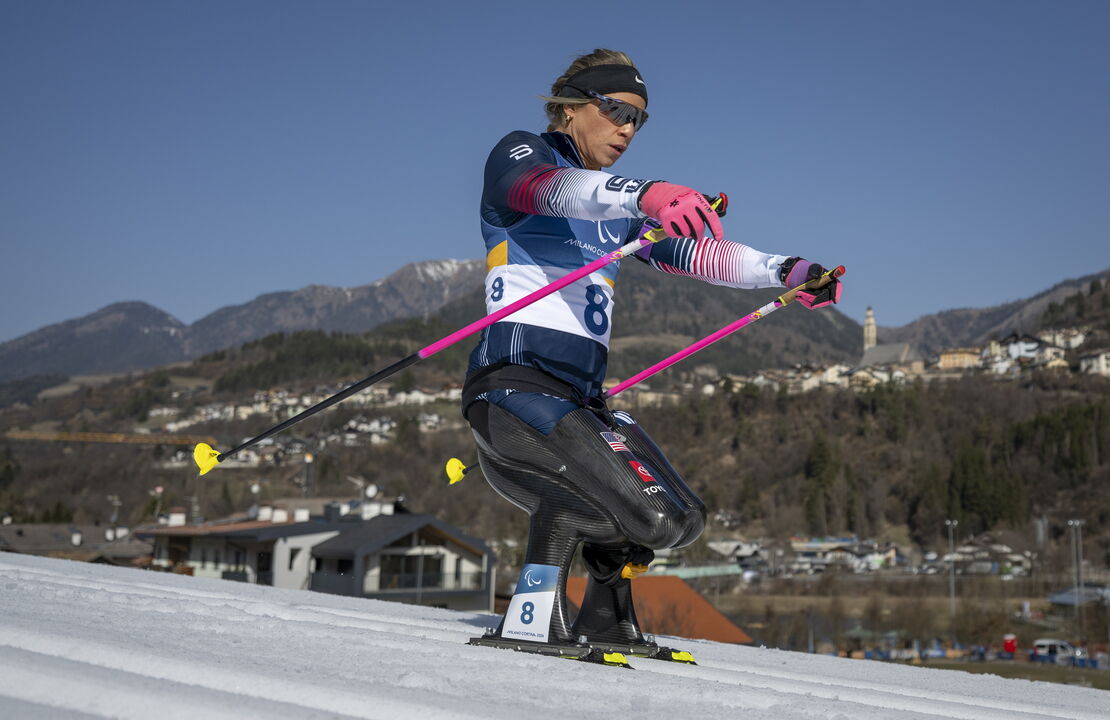 Oksana Masters ganhou o ouro no biatlo feminino em Milão-Cortina'2026