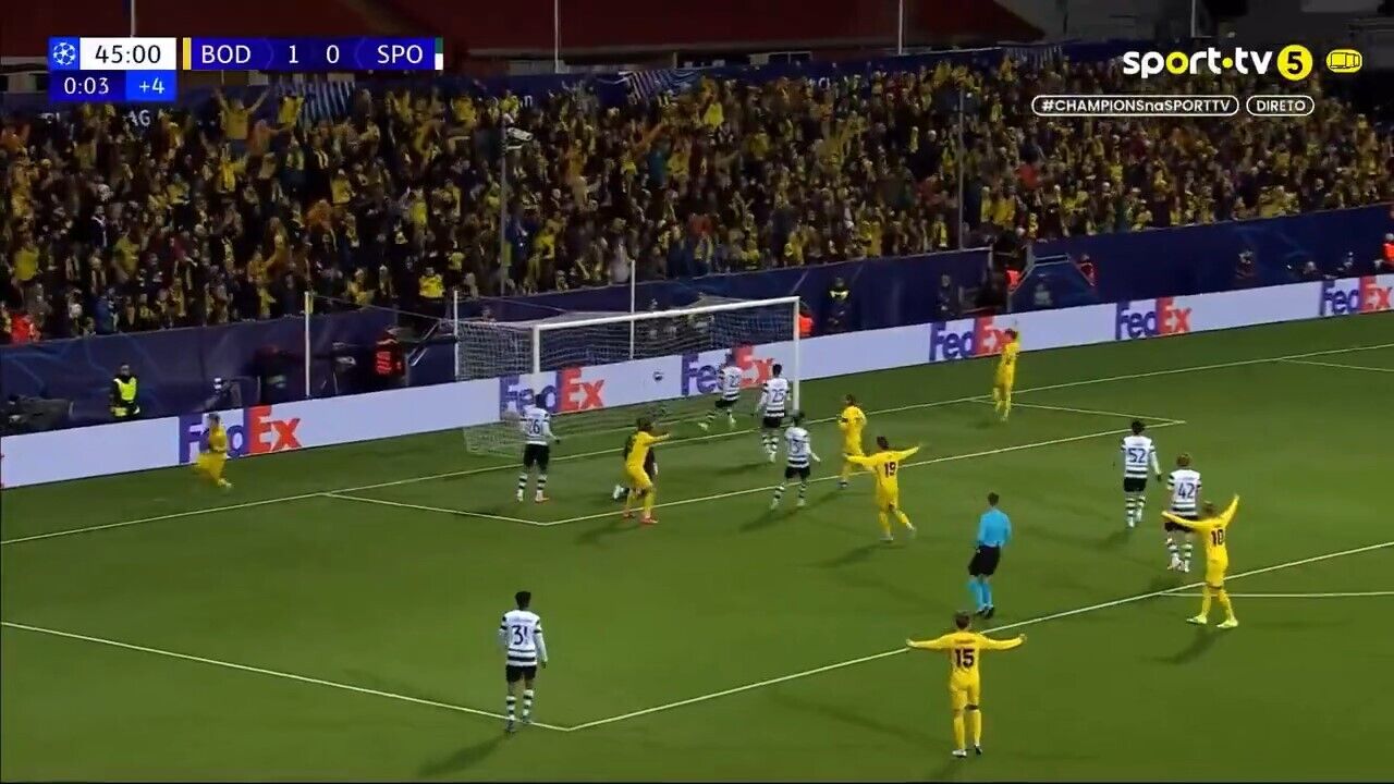 BOD venceu o Sporting por 1-0 em jogo da Liga dos Campeões