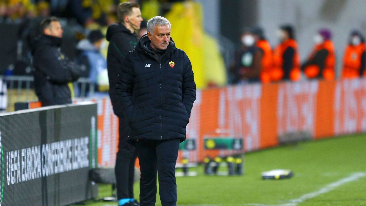 José Mourinho durante o Roma-Bodo/Glimt 
