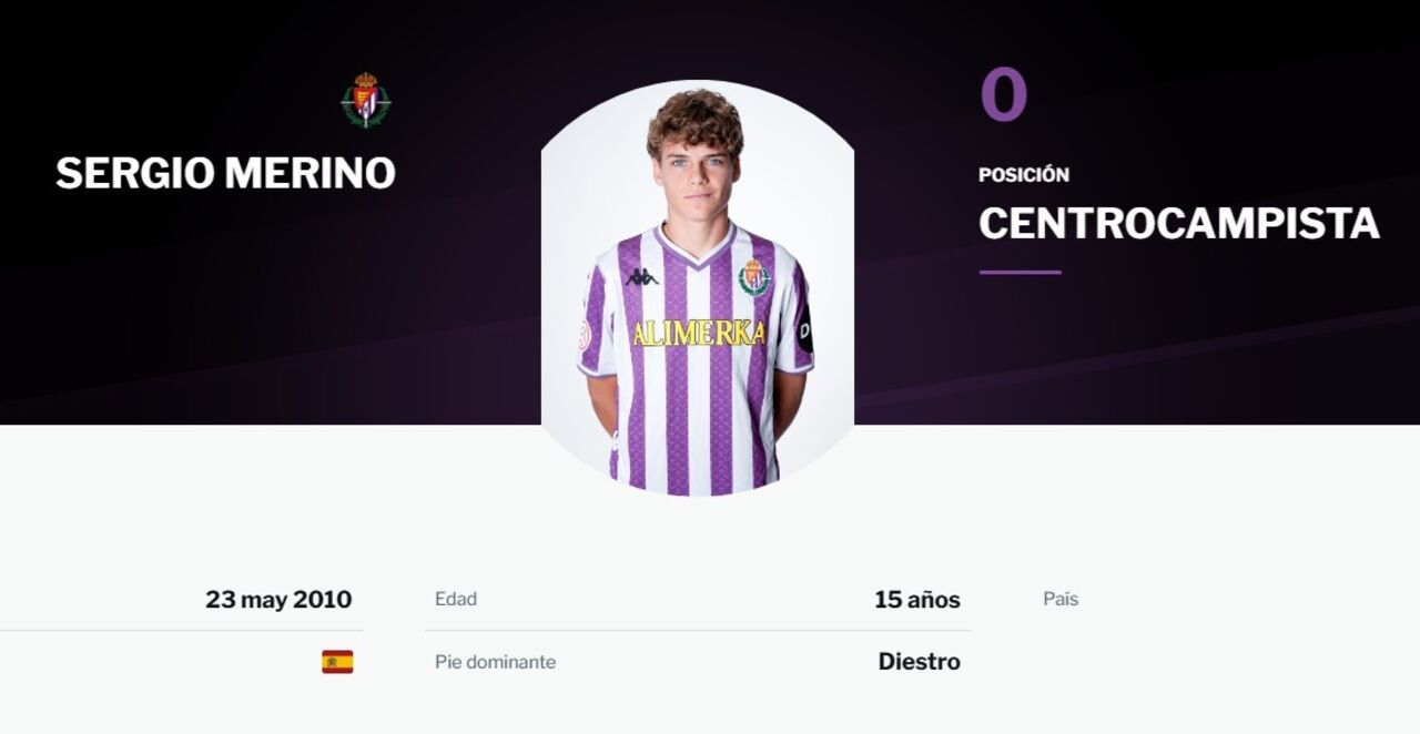 Sergio Merino, jovem promessa do Valladolid, cobiçado por Real Madrid e Barcelona