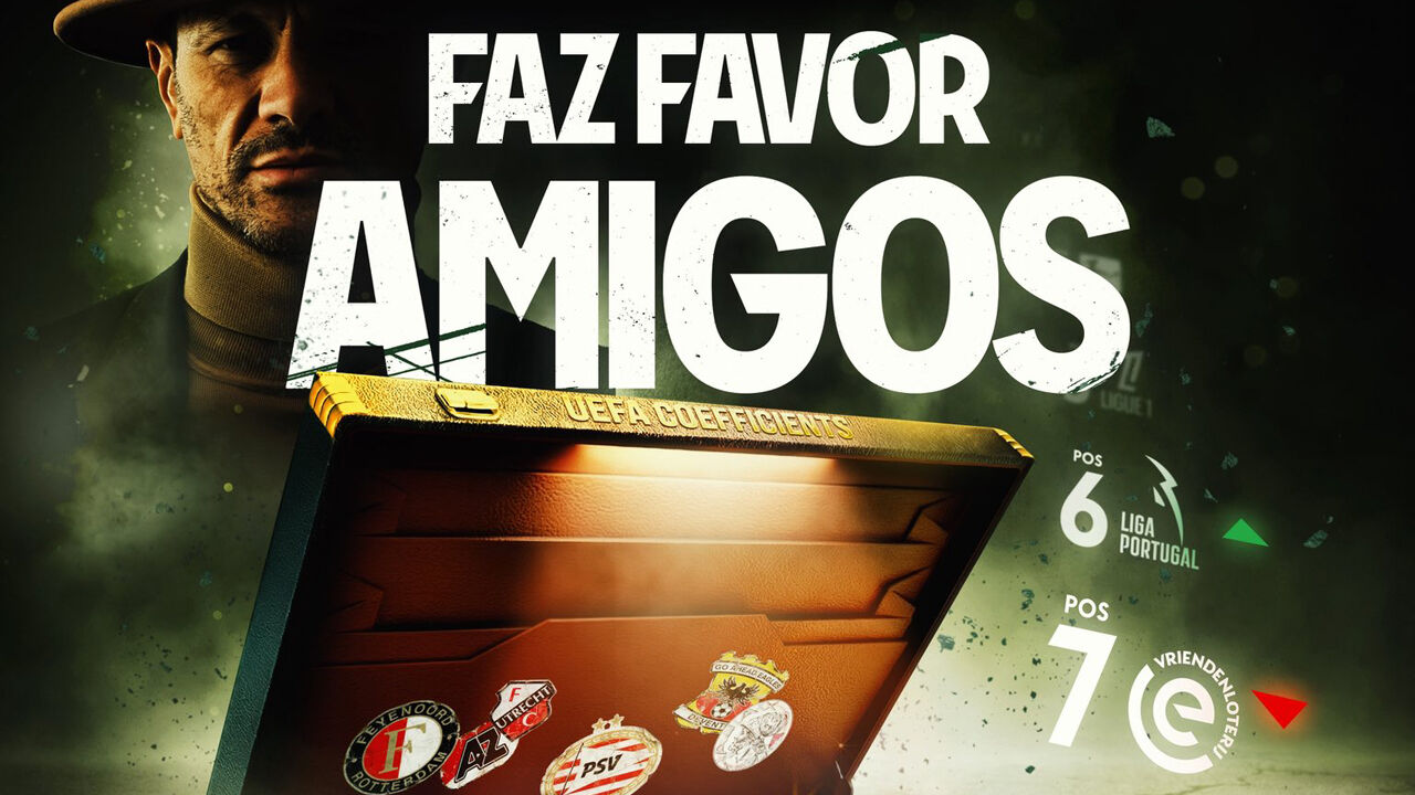 «É vosso... Por agora»: Eredivisie reage com humor à ultrapassagem de Portugal no ranking