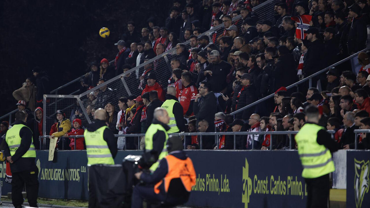 A vista geral das bancadas durante o Arouca-Benfica