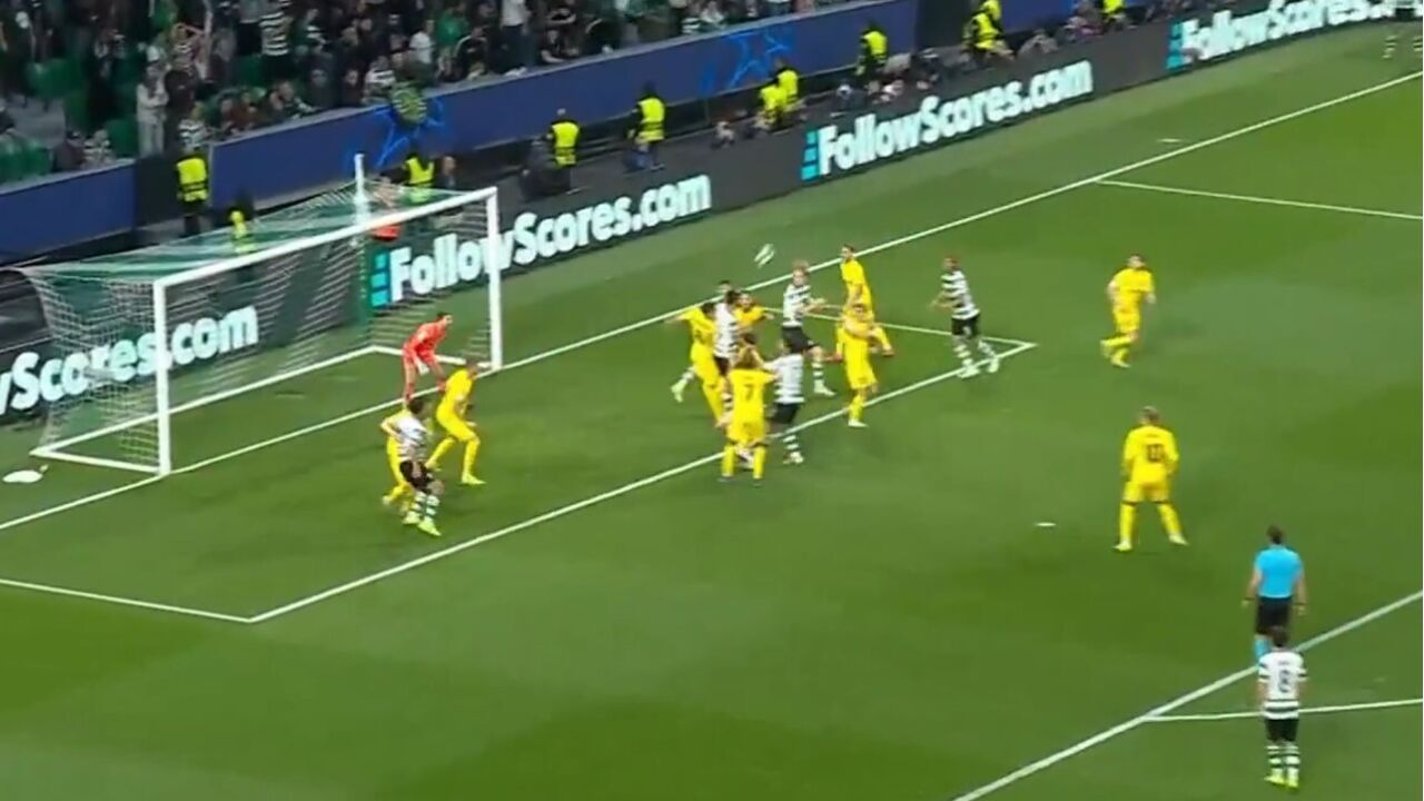 Gonçalo Inácio inaugura o marcador no Sporting-Bodo/Glimt