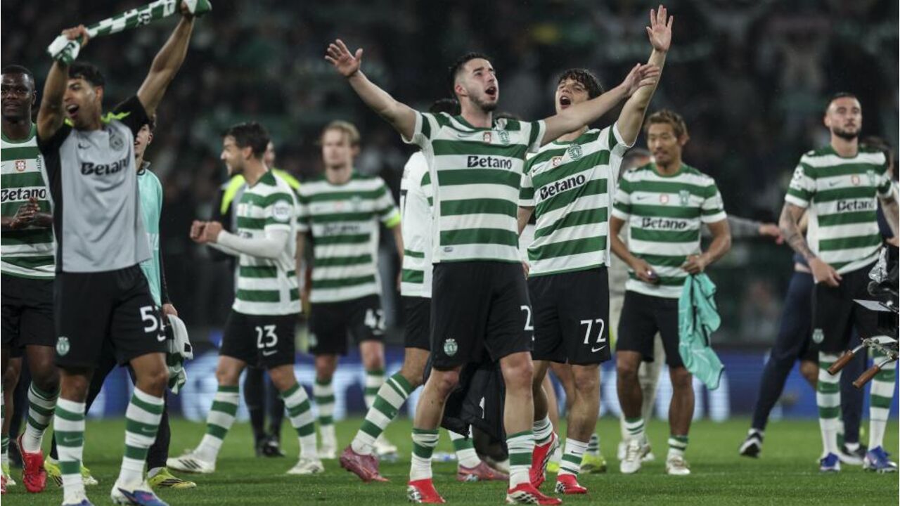 Jogadores do Sporting festejam