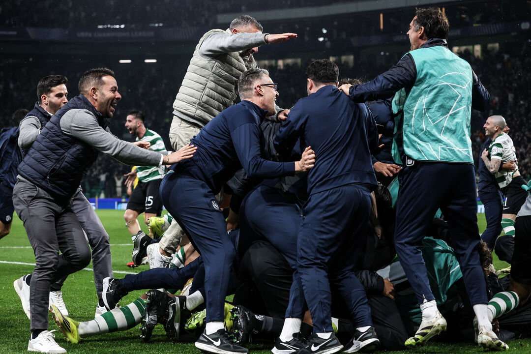 A festa do Sporting após o quarto golo frente ao Bodo/Glimt