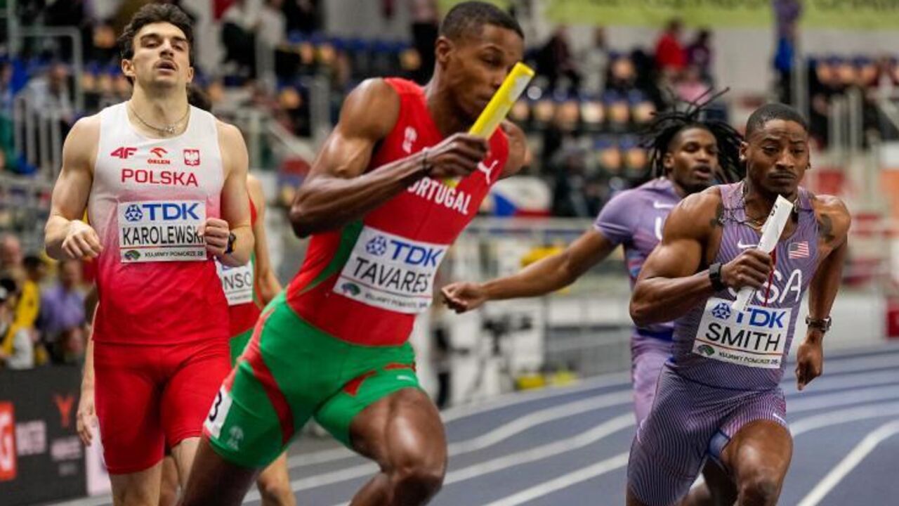 Portugal em ação na final da estafeta masculina 4x400 metros