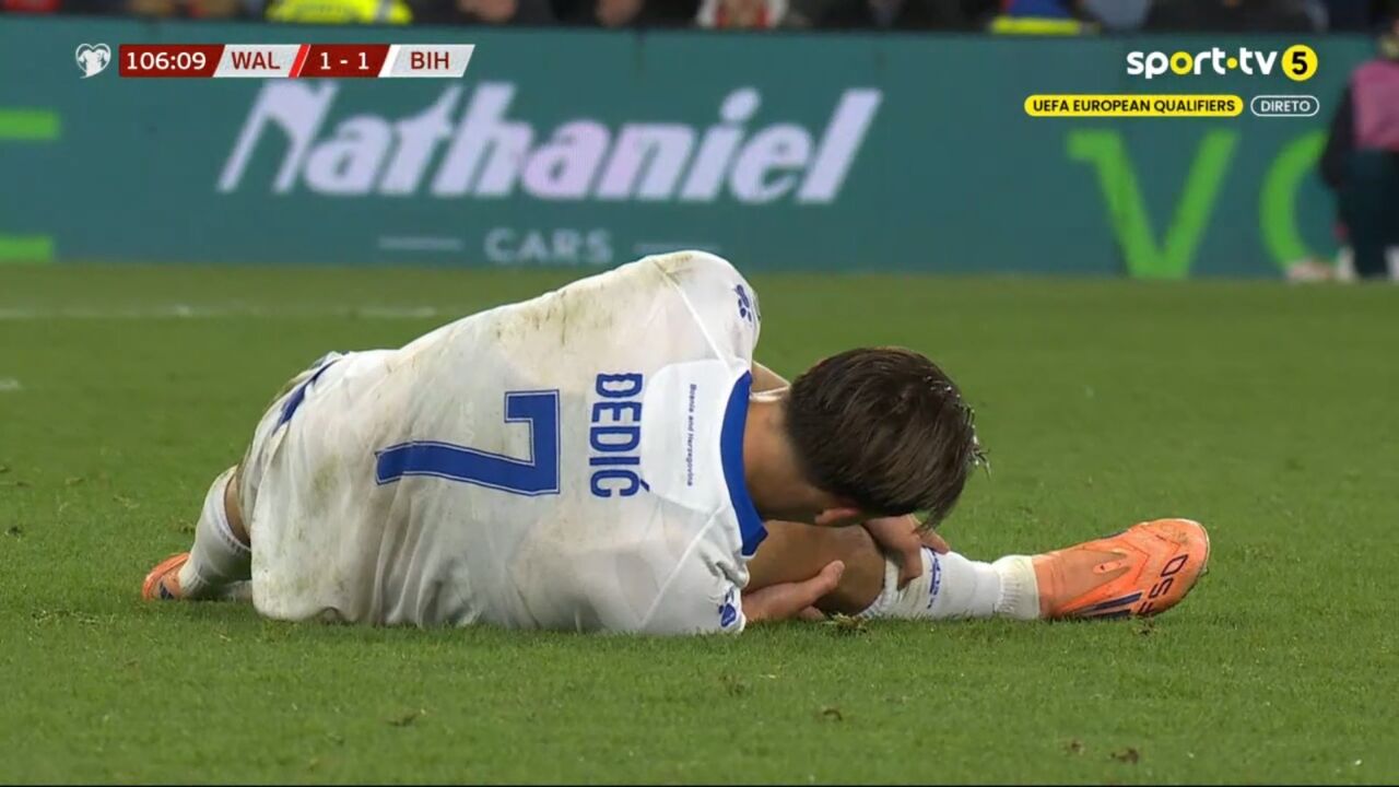 Dedic sai lesionado no País de Gales durante o prolongamento
