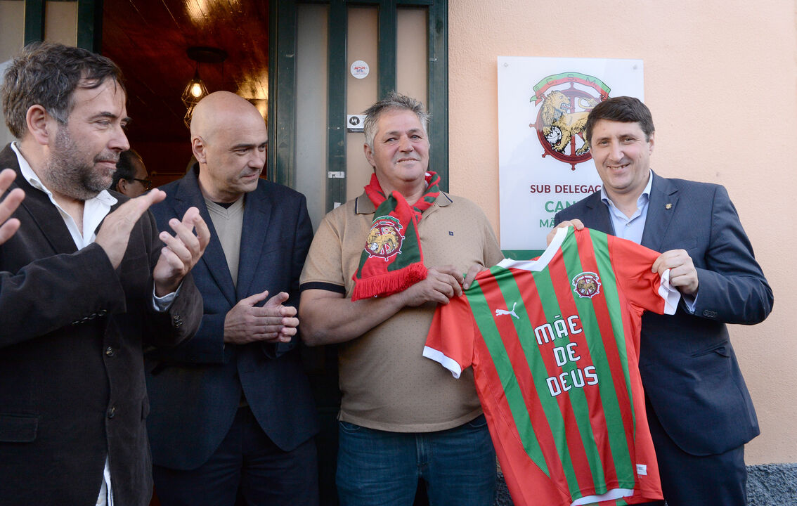 Dirigente na inauguração de uma subdelegação do Marítimo na Mãe de Deus