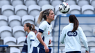 Dolores Silva durante mais um treino da Seleção